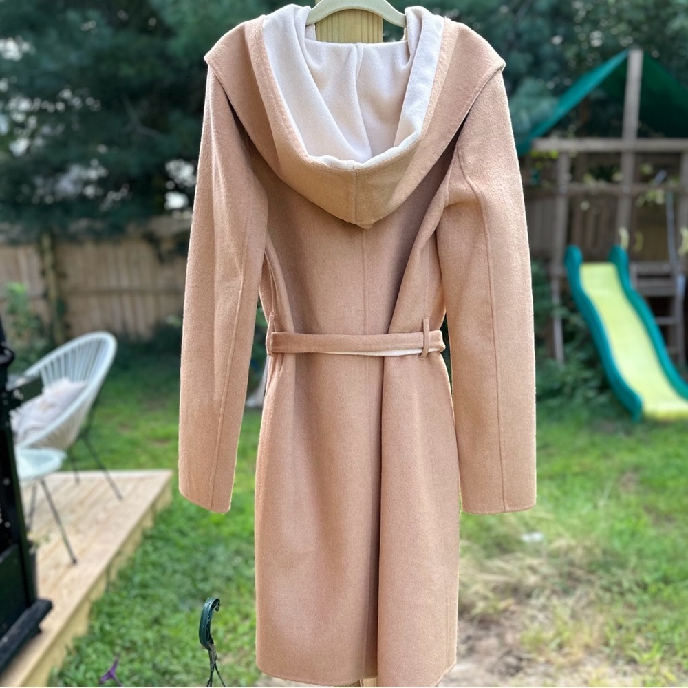 BCBG MAXAZRIA Wool Wrap Long Soft Hooded Jacket Coat XS BCBGMAXAZRIA almost sold - Picture 2 of 12